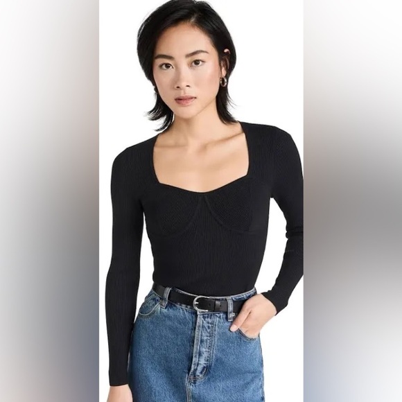 Madewell Tops - Black Madewell Long Sleeve Wide Rip Top